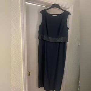 Daymor Couture Gray blue  Dress with Embellished Waist 18